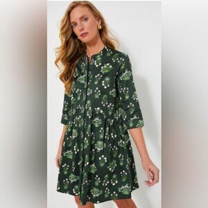 Tuckernuck Viridian Stamped Bouquets Royal Shirt Dress